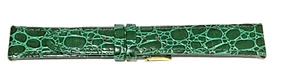 Nuevo Accutron Cocodrilo Grano Verde Correa Plana GF Hebilla Firmada - Imagen 1 de 4