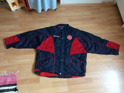 Vintage FC AJAX Amsterdam Umbro Soccer jacket Trainers Coat 2XL 90's red Blue Cover