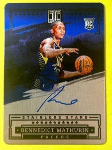 2023 IMPECCABLE STAINLESS STARS ROOKIE AUTO BENNEDICT MATHURIN BLUE SP #67/75 - Picture 1 of 2