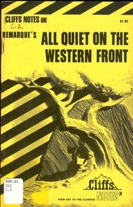 Erich Remarque All Quiet on the Western Front Cliffs Notes Study Guide Book - Picture 1 of 1