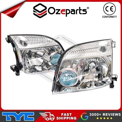 Set / Pair LH+RH Head Light Front Lamp For Nissan X-Trail Xtrail T30 2001~2007 - Image 1 of 4