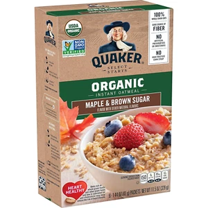 Instant Organic Oatmeal Maple & Brown Sugar Breakfast Cereal, 8 Packets Per Box  - Picture 1 of 7