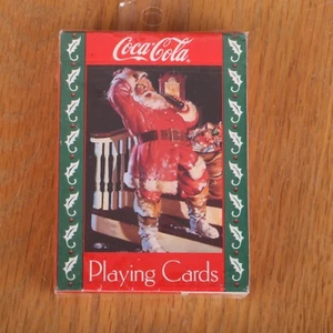 1993 Coca Cola Christmas Holiday Santa Clause Holly Deck of Playing Cards - Picture 1 of 4