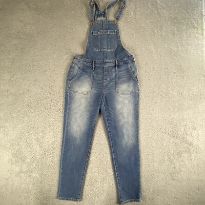 Mono Old Navy para mujer 6 azul babero denim recto adelgazante lavado medio elástico Foto 1 de 4