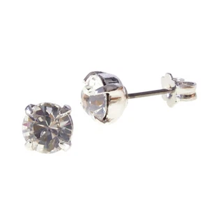 Ohr Stecker versilbert mit Swarovski Kristallen Farbe Transparent Klar - Picture 1 of 1