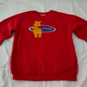 Vintage 90s Winnie The Pooh Disney Boys Zs Large 8-10 Sweatshirt Fleece Crewneck - Picture 1 of 6