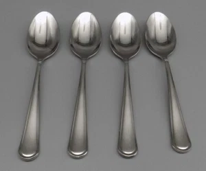 4 Cucchiai Zuppa Mikasa Virtuoso Frost Acciaio Inox 18/10 Ricambio Posate - Foto 1 di 12