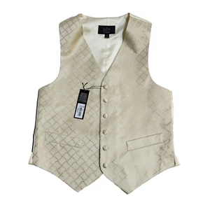 1860 Gold Diamond 2 Pocket Button Formal Waistcoat Men's UK XS 36'' BNWT - Picture 1 of 4