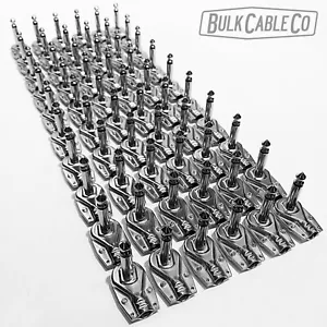 Paquete de 60 - Juego de conectores de panqueques de ángulo recto de 1/4" - conector de parche plano - enchufe de cable - Imagen 1 de 12
