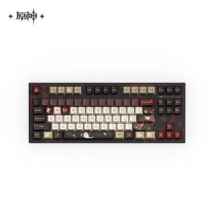 Official Genshin Impact Hu Tao RGB PBT 87/108 Keys Game Mechanical Keyboard Gift - Picture 1 of 13
