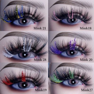 25mm Sequined Mink False Eyelashes Natural Thick Curly Long Lashes Makeup - Picture 1 of 33