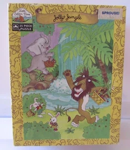 VTG Little Golden Book Land 1989 Jolly Jungle 25 Piece Puzzle 10" x 13" USA Lion - Picture 1 of 4
