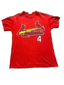 St Louis Cardinals Shirt Adult Small Red Yadier Molina #4 MLBPA Majestic Mens - Picture 1 of 12