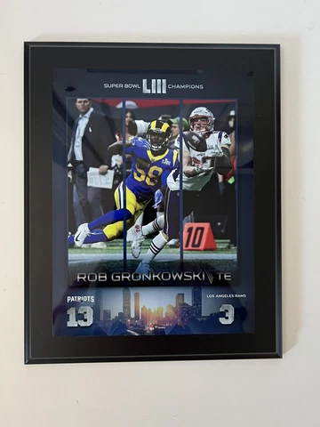 Rob Gronkowski Plaque Super Bowl LIII, 13” x 10.5”- Preowned Cover