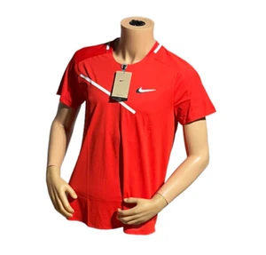 Nike Court Slam Crew Tennisshirt rot Herren US Open Gr. Large (DD8309) - Bild 1 von 5