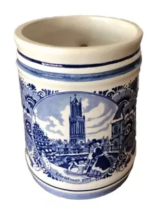 Taza de colección Delft 1989 primera edición azul blanco primera Navidad jarra porcelana BF - Imagen 1 de 6