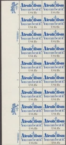 #1927 Plate Block of 20 1981 Alcoholism MNH OG - Picture 1 of 1