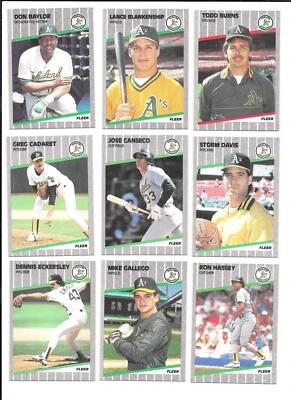 1989 Fleer Baseball Trading Cards / You Choose #s 1 - 200 / mb41 - Image 1 of 4