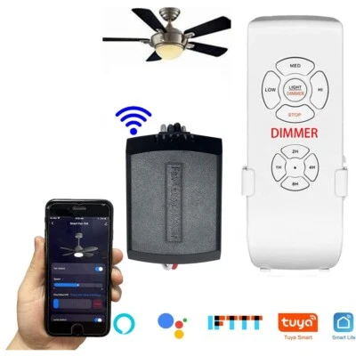 NEXETE Smart Wi-Fi Ceiling Fan Remote Control Kit ,Compatible with Alexa & Google Home