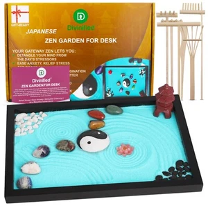 Kit de Jardín Zen Japonés Premium Jardín Zen Arena Jardín Zen para Escritorio y Oficina - Imagen 1 de 17
