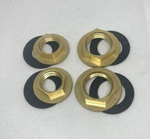Tap Brass Flanged Back nuts   Threaded Nut for Basin & Bath Washers  2 Pairs - Picture 1 of 3