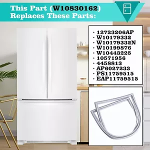 W10830162 Refrigerator French Door Gasket (Gray) For Whirlpool/Maytag/Kenmore - Picture 1 of 5
