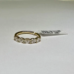 14K YELLOW GOLD - OVAL CUT DIAMOND (0.95 Ct.) WEDDING BAND RING Sz 6.25 - Picture 1 of 7