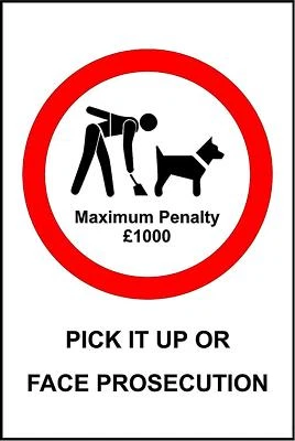 KPCM DISPLAY LTD Pick it up or face prosecution dog fouling safety sign