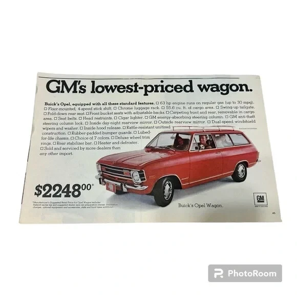 1970 Buick Opel Wagon Original Vintage Print Ad - Image 1 of 4
