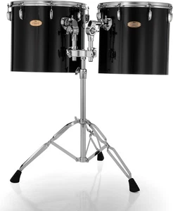 Pearl Set Tom da concerto a doppia batteria, Midnight Black (PTE1516/C46) con supporto - Foto 1 di 1