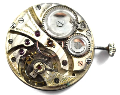 Lote Movimiento Reloj Bolsillo Vintage Gruen Guild 12s 17J DE.WJ Foto 1 de 3