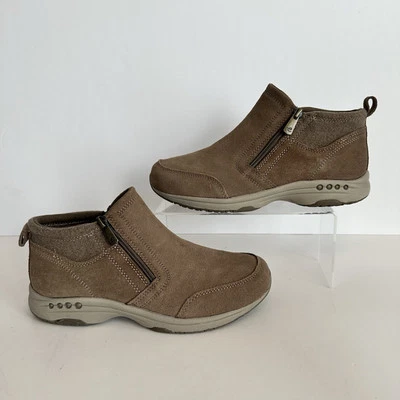 Easy Spirit TShuffle Ankle Bootie Sneaker Walking Comfort Casual Brown 9 - Image 1 of 4