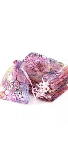 Pink Organza Drawstring Jewellery/Wedding Favour/Gift bags. 9 x 12cm, Pack of 20 - Picture 1 of 4