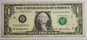 Vintage Series 2006 Partial Ladder 1 $ One Dollar Bill SN: B20223450C - Bild 1 von 2