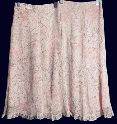 Falda floral rosa para mujer Sag Harbor talla 24W, volantes forrados clásica poeta romántico Foto 1 de 4