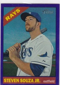 2015 Topps Heritage #640 Steven Souza Jr. Purple Chrome Tampa Bay Rays - Picture 1 of 1