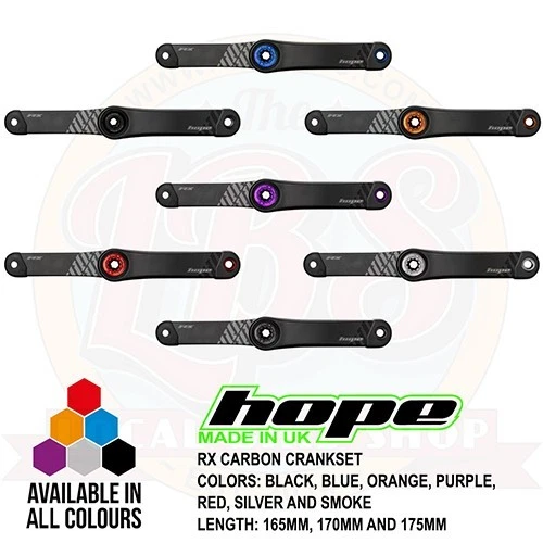 Juego de bielas Hope Carbon RX manivela eje de 30 mm con herramientas - Todas las opciones y colores - Nuevo Foto 1 de 1