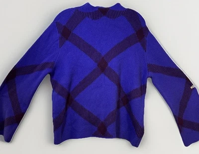 Suéter Pullover Ann Taylor Azul Brillante Ventana Jacquard Tejido Mujer’s Talla L Foto 1 de 4