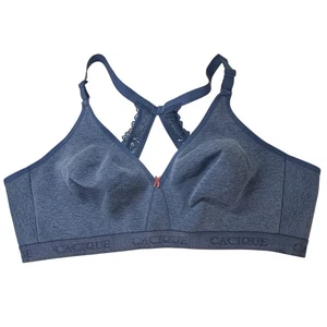 CACIQUE Unlined Full Coverage No-wire Bra Racerback Lace Size 48D Heather Blue - Picture 1 of 7