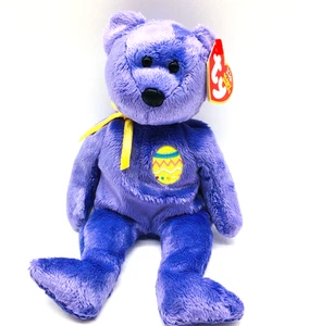 Ty Beanie Baby Eggs 3 - MWMT (Bear Easter) Purple NEW Easter - Picture 1 of 6