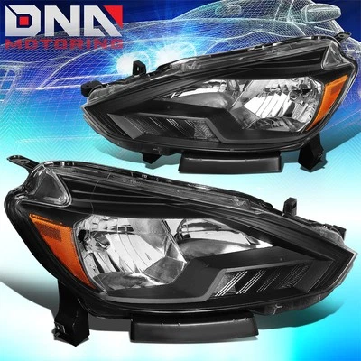 For 2016-2018 Nissan Sentra OE Style Headlights Lamp Black Housing Amber Corner - Image 1 of 4