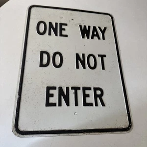 VTG One Way Do Not Enter Steel Embossed Road Highway Sign 18x24 - Picture 1 of 6