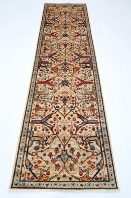 Alfombra de corredor beige Bidjar oriental de 10 pies alfombra de lana de... - Imagen 1 de 4