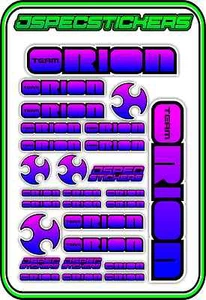 TEAM ORION RC STICKERS ESC MOTOR BRUSHLESS VORTEX CAR BUGGY JSPEC BLUE PINK B - Picture 1 of 8
