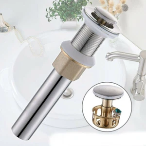Scarico Pop Up Bagno 1 1/2" con Trabocco Ottone Nichel Spazzolato per Supporto Lavabo - Foto 1 di 7