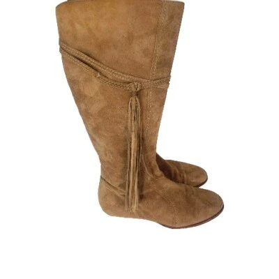 Jimmy Choo Boots Womens 39 Lulu Brown Suede Fringe Riding Western Cowgirl 8.5 - Image 1 of 4