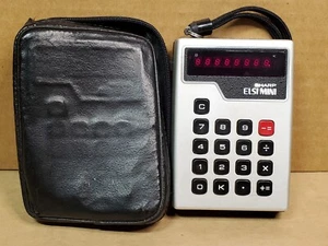 Vintage 1972 Sharp ELSI Mini El-801 Taschenrechner mit Softcase, getestet funktioniert - Bild 1 von 6