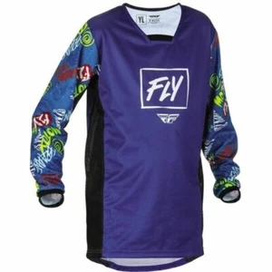 Fly Racing 2022 Youth Kinetic Rebel Jersey 375-427YL Blue/Light Blue Youth Large - Picture 1 of 4