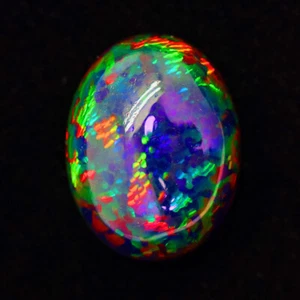 6.96ct Fabulous Honey Comb Pattern Multicolor Play Natural Welo Black Opal TOP! - Picture 1 of 5