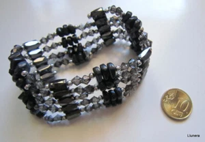 Collar o pulsera hematite magnético y metal varias posibilidades 90 cm bisutería - Imagen 1 de 4